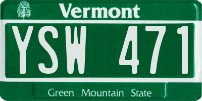 VT license plate YSW471