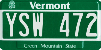 VT license plate YSW472
