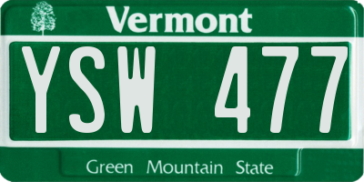 VT license plate YSW477