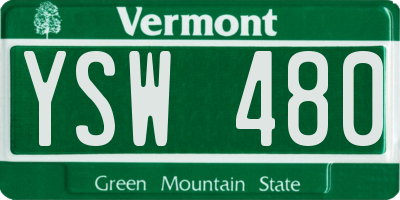 VT license plate YSW480
