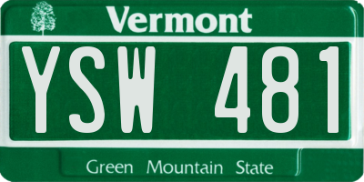 VT license plate YSW481