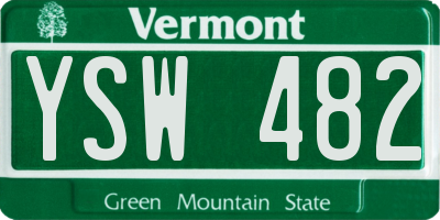 VT license plate YSW482