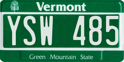 VT license plate YSW485