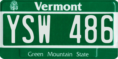 VT license plate YSW486
