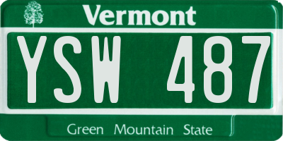VT license plate YSW487