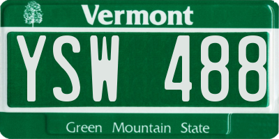 VT license plate YSW488