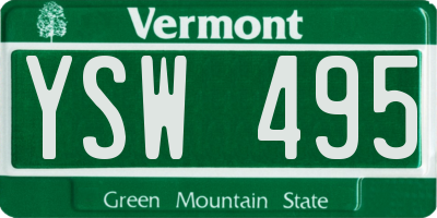 VT license plate YSW495