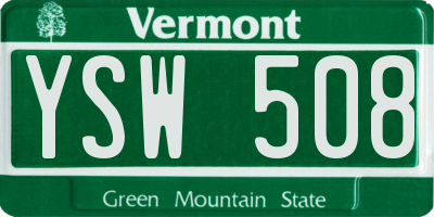 VT license plate YSW508