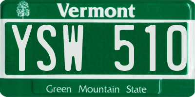 VT license plate YSW510