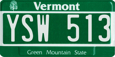 VT license plate YSW513