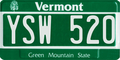 VT license plate YSW520