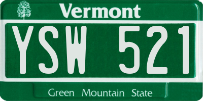 VT license plate YSW521