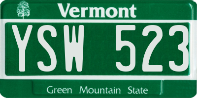 VT license plate YSW523