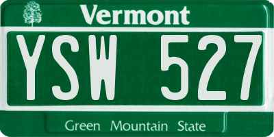 VT license plate YSW527