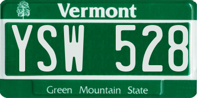 VT license plate YSW528