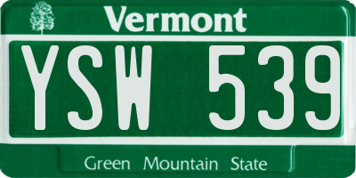 VT license plate YSW539