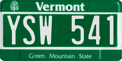 VT license plate YSW541