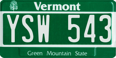VT license plate YSW543