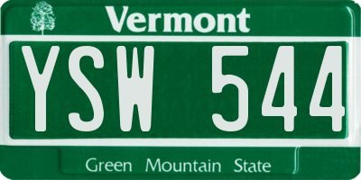 VT license plate YSW544