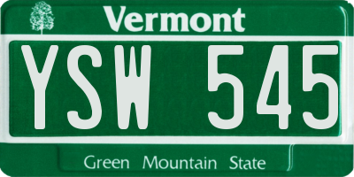 VT license plate YSW545