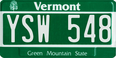 VT license plate YSW548