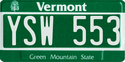VT license plate YSW553