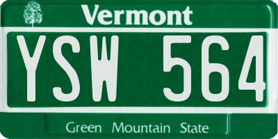 VT license plate YSW564
