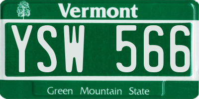 VT license plate YSW566