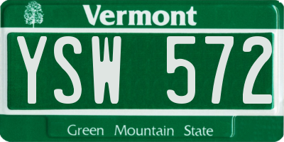 VT license plate YSW572