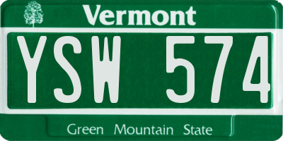VT license plate YSW574