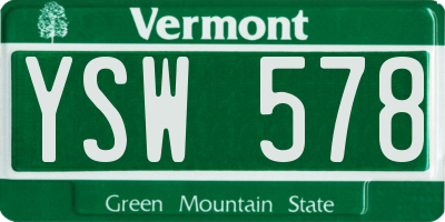 VT license plate YSW578