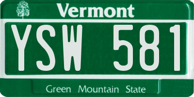VT license plate YSW581