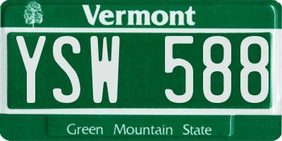 VT license plate YSW588