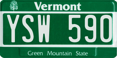 VT license plate YSW590