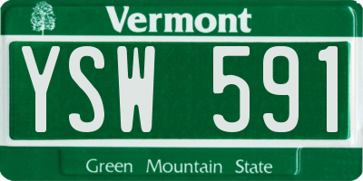 VT license plate YSW591