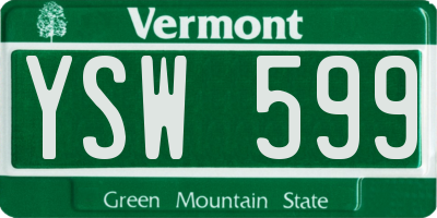 VT license plate YSW599