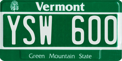 VT license plate YSW600
