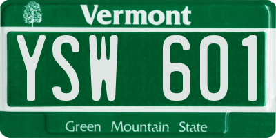 VT license plate YSW601