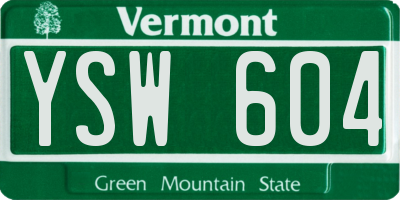 VT license plate YSW604