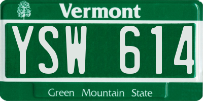 VT license plate YSW614