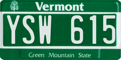 VT license plate YSW615