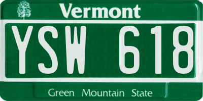 VT license plate YSW618