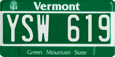 VT license plate YSW619