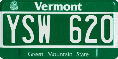 VT license plate YSW620