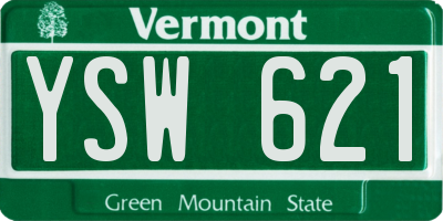 VT license plate YSW621