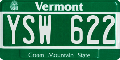 VT license plate YSW622