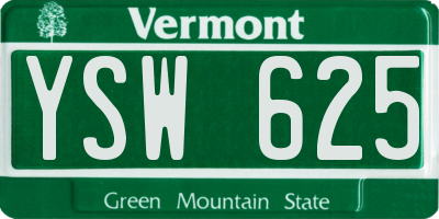 VT license plate YSW625