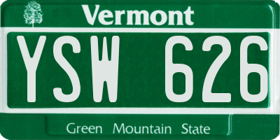 VT license plate YSW626