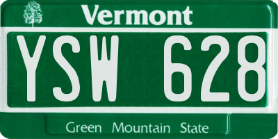 VT license plate YSW628