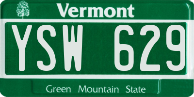 VT license plate YSW629